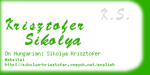krisztofer sikolya business card